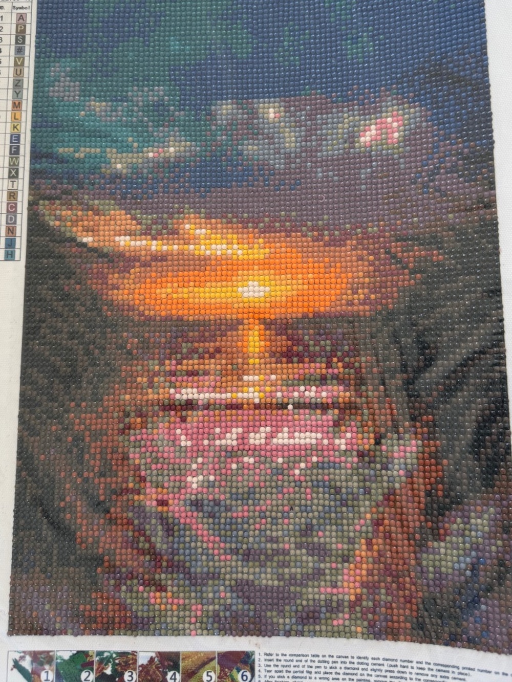 Completed Diamond Art Picture of Sandy Beach  uncut ready for framing